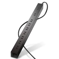 【大安売り】エレコム 電源タップ 雷ガード 10個口 1m ほこりシャッター 【 固定 ・吊下可能な回転パーツ付き】 ブラック ECT-0101BK