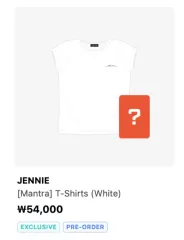 マントラ　JENNIE Oversized T-shirts Mantra JENNIE - [MANTRA] OFFICIAL MD OVERSIZED T-SHIRTS (WHITE