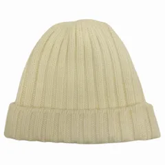 美品 KIJIMA TAKAYUKI キジマタカユキ KNIT CAP カシミヤ ニットキャップ ニット帽 ビーニー 帽子 アイボリー オフホワイト メンズ レディース 古着 中古 USEDのサムネイル