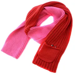 アニヤハインドマーチ ANYA HINDMARCH ユニクロ UNIQLO ヒートテックニットマフラー ストール ウール 赤 ピンク 261-470091 /BM