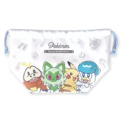 【新品】ポケットモンスター《ポケモン ハッピーデイランチ巾着(ブルー) 》人気かわいいおすすめおしゃれプレゼントギフト女の子男の子お弁当袋巾着袋シワになりにくい給食入園入学子供キッズ幼稚園保育園小学生H17×W14×D13cm白ホワイト水色ブルー