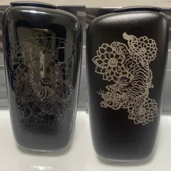 両面 虎 加工 プルームエックス アドバンスド Ploom X ADVANCED ブラック 和柄 和彫り タイガー 猛虎 菊 華 新品 未使用 送料無料 オリジナル カスタム