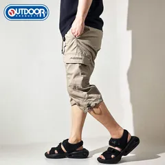 新品 OUTDOOR PRODUCTS TCウェザー ７分丈 パンツ メンズ クライミングパンツ カーゴパンツ クロップドパンツ ショートパンツ ハーフパンツ ７分丈パンツ メンズ ベルト付き M L LL ベージュ 080850のサムネイル