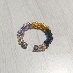ブラック×虹色イヤーカフ【029】