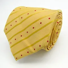 シャルル・ジョルダン ブランド ネクタイ ストライプ柄 ドット シルク PO  メンズ オレンジ CHARLES JOURDAN 【中古】