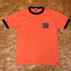 NFL NEW YORK GIANTS リンガーTシャツ M オレンジ×ネイビー 半袖 ニューヨーク ジャイアンツ アメリカンフットボール アメフト チームT ヴィンテージ ビンテージ VINTAGE ユーズド USED 古着