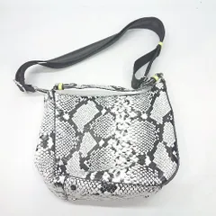 ◇ Θ ZARA ザラ パイソン柄 2way ハンド ショルダーバッグ ホワイト ブラック レディース E  【1502200006213】