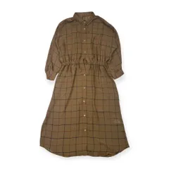 Spick & Span スピックアンドスパン チェック 襟付き 長袖ワンピース/ブラウン レディース 薄手