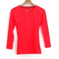 アンダーアーマー 長袖Ｔシャツ スポーツウエア heatgear ストレッチ トップス レディース SMサイズ ピンク系 UNDER ARMOUR 【中古】