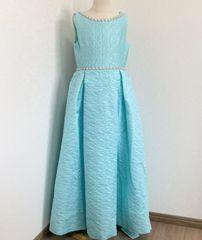 NO,76★140cm ドレス 子供 ピアノ発表会 子どもドレス ロングドレス 発表会 コンクール シンプル フォーマル ジュニア キッズ こども 中学生 高校生 ドレス 結婚式 誕生日 撮影 子供服 七五三 スパンコールトップチュールスカートドレス 120