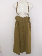 ◇ ◎ mysty woman ミスティウーマン サスペンダー付き ナロー スカート サイズF カーキ ベージュ レディース P  【中古】 【1210050006122】のサムネイル