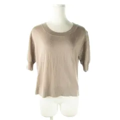 アーバンリサーチ URBAN RESEARCH ITEMS ニット セーター シアー ラウンドネック 五分袖 透け感 F ダークベージュ /AO13