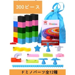 積木12色300個 ドミノ倒し 積み木 知育玩具 天然木製 おもちゃ カラフル こども 誕生日 プレゼント 収納袋つきのサムネイル