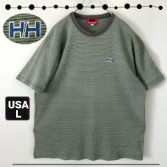 ヘリーハンセン/HELLY HANSEN★90s赤タグ★リブ編みTシャツ★ワンポイントロゴ刺繍★オーバーサイズ★USAメンズL   #2505M044