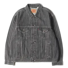 美品 Supreme シュプリーム ジャケット サイズ:XL 18SS Levis リーバイス ピンストライプ トラッカー デニム ジャケット Pinstripe Trucker Jacket ブラック 黒 アウター ブルゾン コラボ Gジャンのサムネイル