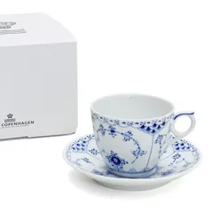 新品 ロイヤルコペンハーゲン 102 ブルーフルーテッド ハーフレース 071 コーヒーカップ＆ソーサー 170ml ギフト 結婚祝い プレゼント 贈り物