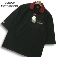 【新品 未使用】 DUNLOP MOTORSPORT ダンロップ ゴルフ 刺繍 オーバーサイズ 半袖 ポロシャツ Sz.LL メンズ 黒 大きいサイズ