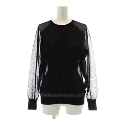 アルマーニエクスチェンジ A/X ARMANI EXCHANGE ニット カットソー 長袖 クルーネック シアー シースルー S 黒 ブラック /NW28のサムネイル
