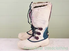 U250 カナダ製 SOREL ビンテージ スノーブーツ ウィンターブーツ ナイロン 白 レディース F8 25cm