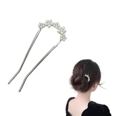 EZ PEACH 簪 かんざし 髪飾り 和装 パール Ｕコーム 髪飾り かんざし 結婚式 着物 成人式 発表会 (花々5連S)