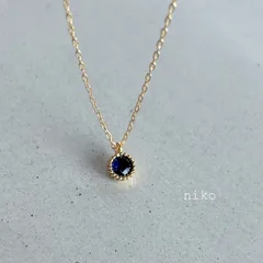 ◆ 106 サファイア カラー ジルコニア ネックレス 40cm K16GP ゴールド ◆　新色 定番 人気 大人 上品 華奢 きれいめ シンプル アクセサリー ブルー