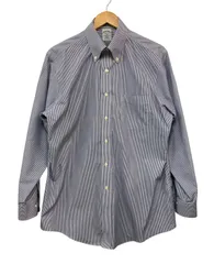 Brooks Brothers 346 ブルックスブラザーズ ボタンダウン ストライプ 長袖シャツ スリムフィット サイズ16 中古 D4
