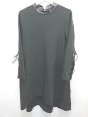 ◇ ⊆ LUCA/LADY LUCK LUCA 袖レースアップ 長袖 膝下丈 ワンピース サイズ表記なし ブラック レディース E  【1503040001895】