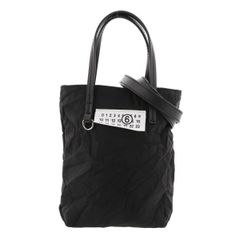 【中古】 MM6 （ｴﾑｴﾑｼｯｸｽ） ニューメリック ミニショッピングバッグ  トートバッグ  ナイロン ブラック Black SB5ZI0009 used:A
