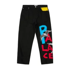 【新品未使用】PALACE チャイナプレート　ストレートデニム 白/青 新品未使用】PALACE チャイナプレート ストレートデニム 白/青