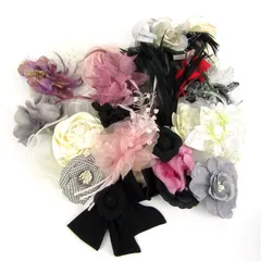 コサージュ ブローチ 23点セット 花 リボン等 アクセサリー まとめて 大量 レディース 【中古】