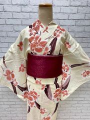 浴衣 綿絽 ゆかた　新作　新品　浴衣単品　【品番　250402-2　】22000円　ゆかた　女性用　フリーサイズ