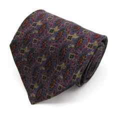 ピエールバルマン ブランド ネクタイ シルク 小紋柄 花柄 メンズ ネイビー PIERRE BALMAIN 【中古】