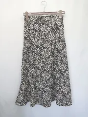 ◇ Θ GLOBAL WORK グローバルワーク 花柄 ロング丈 マーメイド スカート サイズL ブラック レディース E  【1503040009723】