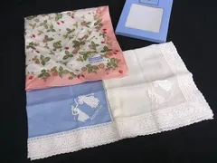 ■未使用品■ WEDGWOOD ウェッジウッド ワイルドストロベリー スカーフ ハンカチーフ レディース 3点セット まとめ売り DH9165