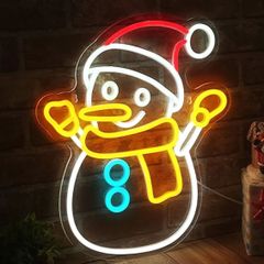 ネオンライト クリスマス 雪だるま アクリル LED ネオンサイン Xmas Christmas イルミネーション 装飾 おしゃれ かわいい きれい キラキラ