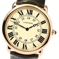 カルティエ CARTIER WR000551 ロンドルイ K18WG ダイヤベゼル 手巻き メンズ _775810