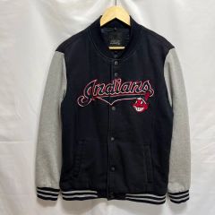 純正品/ 100 MLB クリーブランド ネイビー スタジャン