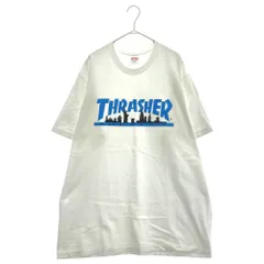 米国製 THRASHERコラボ Supreme ロゴプリント 半袖 TシャツTシャツ/カットソー(半袖/袖なし)