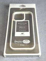 ラスタバナナ ケース カバー iPhone14 Pro 専用 ハイブリッド クリア 透明 TPUバンパー+PC オーロラフレーム aurora ストラップホール ホワイト アイフォン14プロ スマホケース 7179IP261PHB