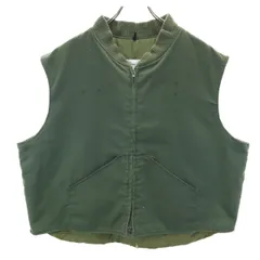 R&R UNIFORMS INC 90s オールド USA製 国境警備隊 ノースリーブ ダブルジップ ベスト L カーキ メンズ 古着