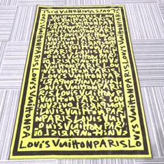 LOUIS VUITTON バスタオル ビーチタオル　イエロー グレー LOUIS VUITTON ルイヴィトン タオル R96537 ビーチタオル バス