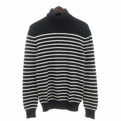 サンローラン パリ SAINT LAURENT PARIS 16年製 エディ期 ニット セーター タートルネック ボーダー カシミヤ 437304 紺 ネイビー XSのサムネイル