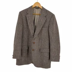 ハリスツイード Harris Tweed USA製 ヘリンボーン ツイード クルミボタン 2Bシングルテーラードジャケット メンズ 表記無 