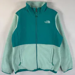 古着 ザ・ノースフェイス THE NORTH FACE フルジップフリースジャケット デナリ ツートン ワンポイント ポーラテック XL  グリーン系 キッズ