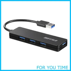 バッファロー USB ハブ USB3.0 スリム設計 4ポート バスパワー 軽量 Windows Mac PS4 PS5 Chromebook 対応 テレワーク 在宅勤務 BSH4U125U3BK
