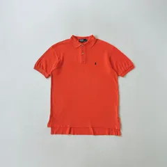 80s USA製　ラルフローレン　エルメスオレンジ　ポロシャツ　ポニー刺繍ロゴ　Polo by Ralph Lauren　T2326 C5