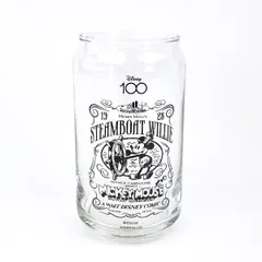 ディズニー100周年 蒸気船ウィリー 缶型グラス コップ Disney 日本製