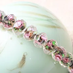 黒 12/10/8mmとんぼ玉 4こ ブラック トンボ玉 葉有 薔薇 バラ フラワーパーツ 花柄 リーフ ボタニカル ベネチアンビーズ ボタンカットビーズ カットガラス ランプワークビーズ 琉球ガラス 浴衣 ブレスレット ピアスイヤリング インポート 韓国 n