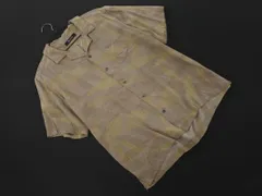 nano universe ナノユニバース 総柄 開襟 半袖 シャツ sizeM/ベージュx黄 ■◆ メンズ