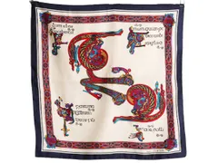 【お得なクーポン配布中!】 70s Book of Kells 総柄 スカーフ 正方形 ケルティック プリント レディース ストール Texture 70年代 ビンテージ アイルランド ケルズの書